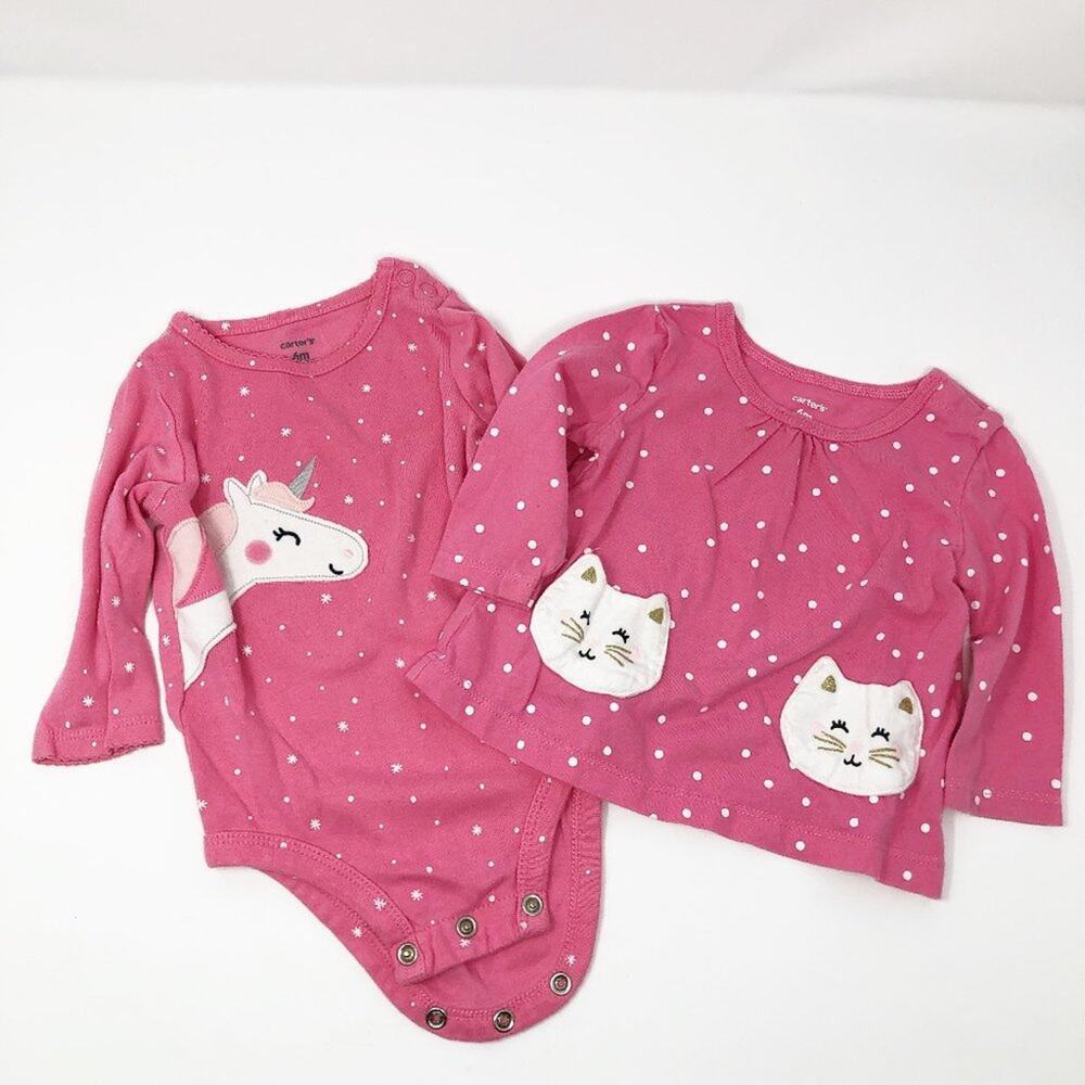Carter's Baby Girl Polka Dot Bodysuit & Top 6M